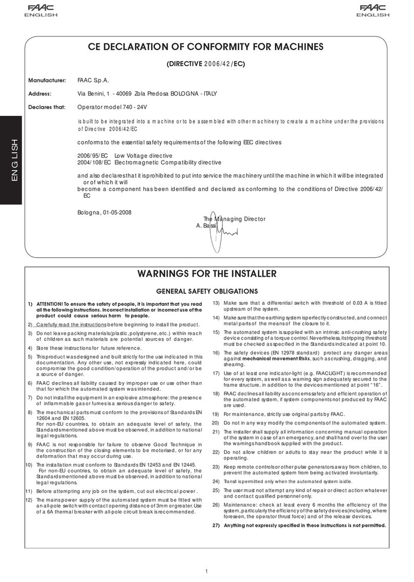 FAAC 740-24V User manual FAAC 740-24V User manual