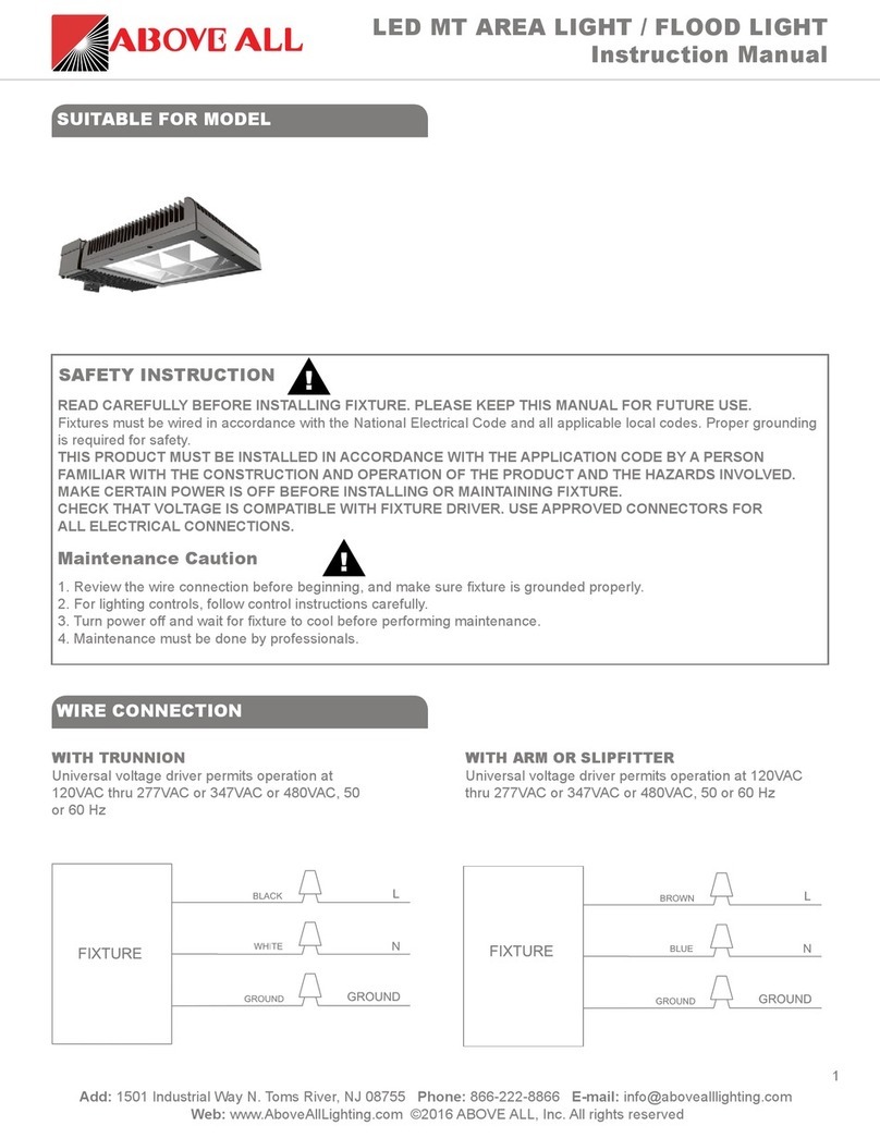 Above All LED MT AREA LIGHT instruction manual