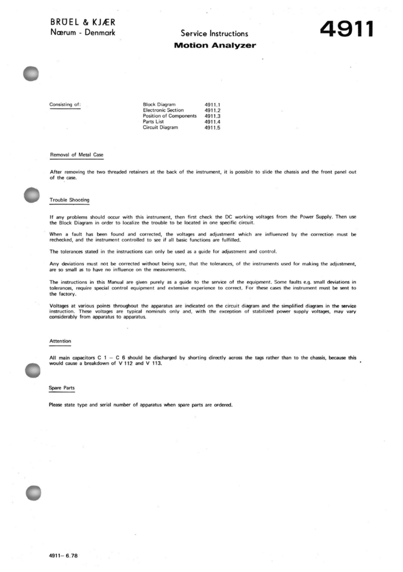 Brüel & Kjær 4911 Service instructions
