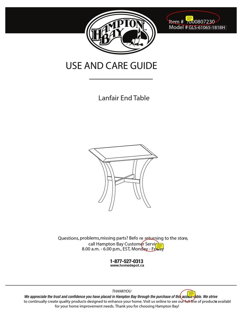 HAMPTON BAY Lanfair GLS-61065-1818H Use and care guide HAMPTON BAY Lanfair GLS-61065-1818H Use and care guide