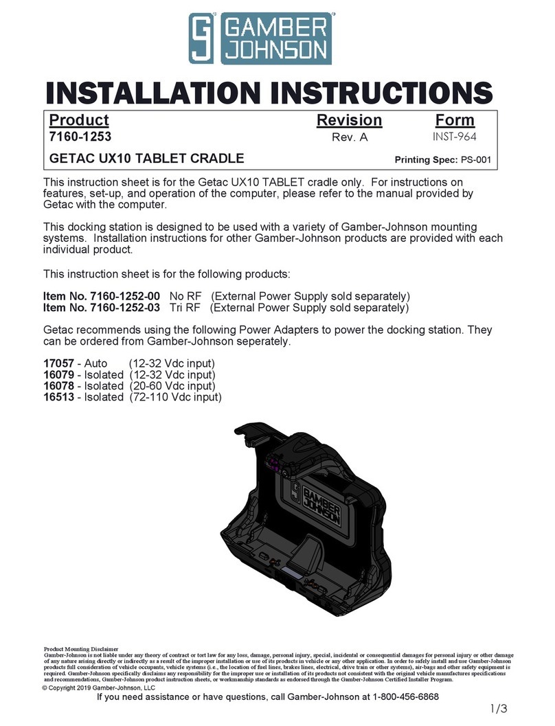 Gamber Johnson 7160-1253 installation instructions
