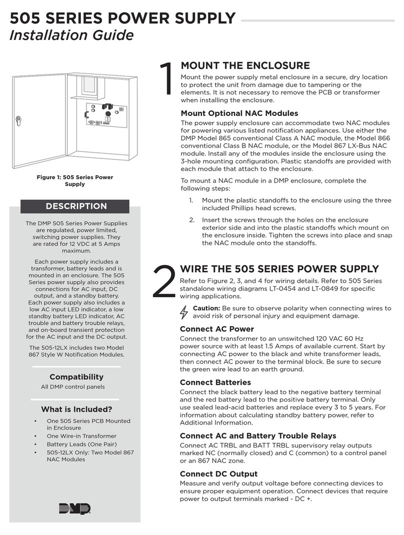 DMP Electronics 505 Series installation guide