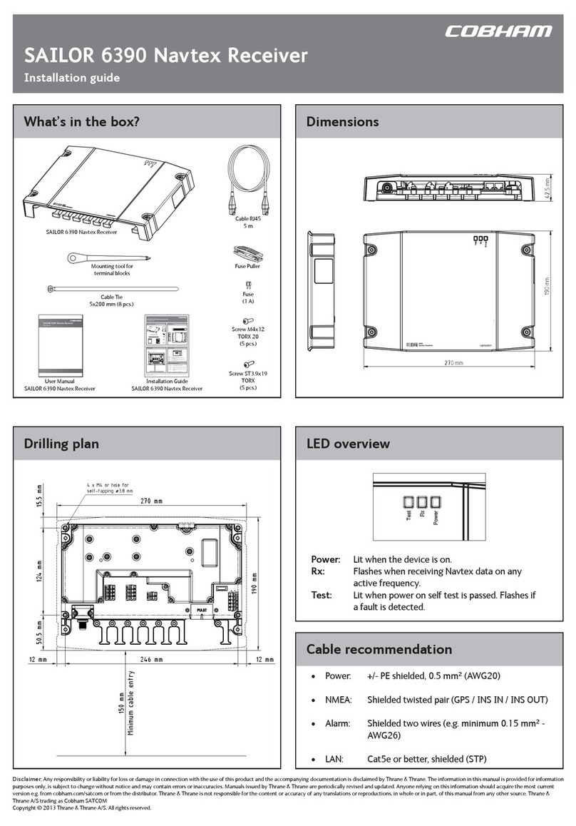 COBHAM Sailor 6390 Navtex User manual