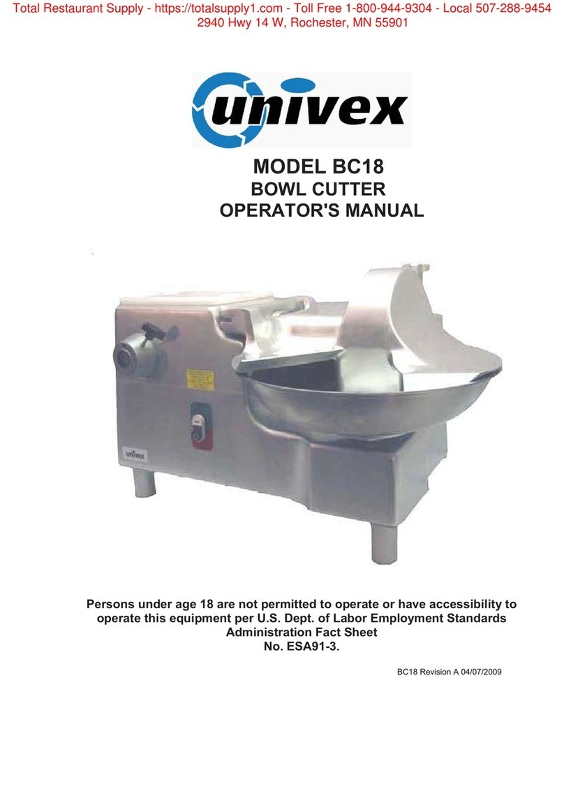 Univex BC18 Operator's manual