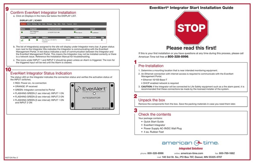 American Time EverAlert Integrator installation guide American Time EverAlert Integrator installation guide