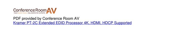 Kramer PT-2C user manual
