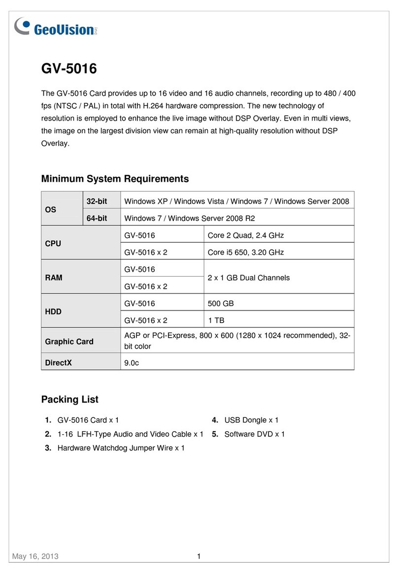 GeoVision GV-5016 quick start guide