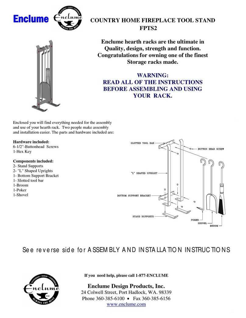 Enclume COUNTRY HOME FIREPLACE TOOL STAND FPTS2 Assembly and installation instructions