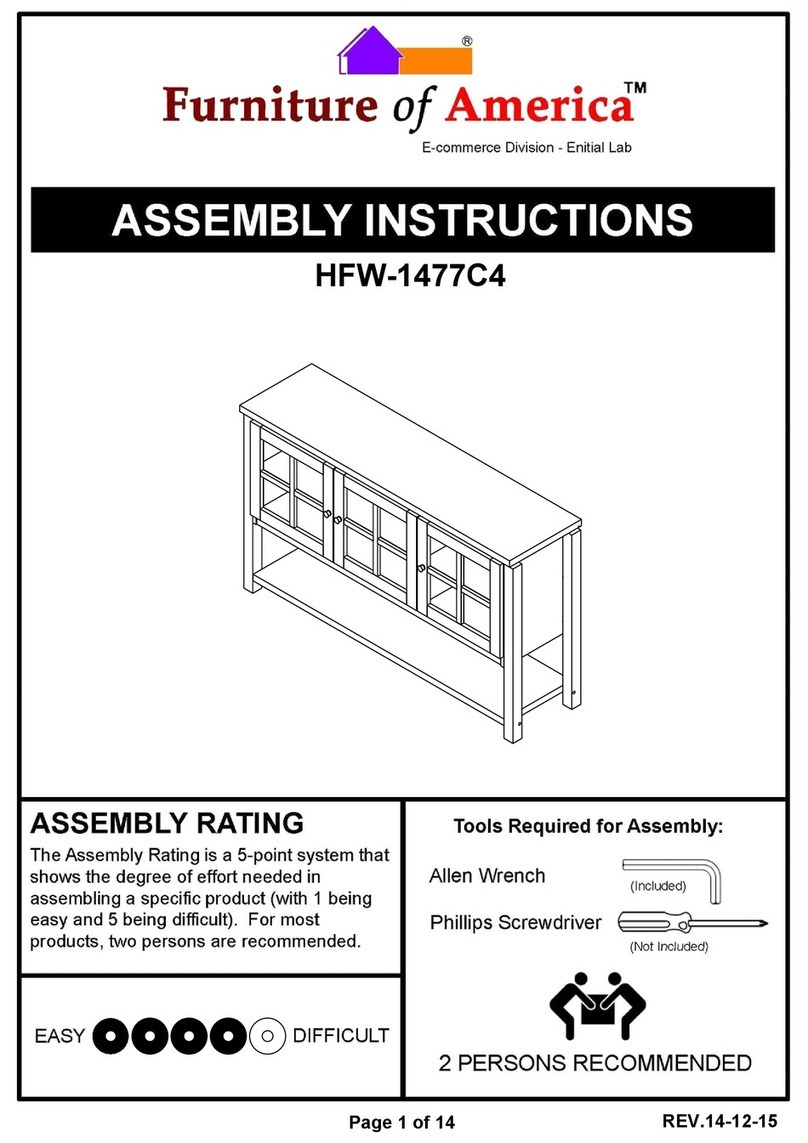 Furniture of America HFW-1477C4 Assembly instructions