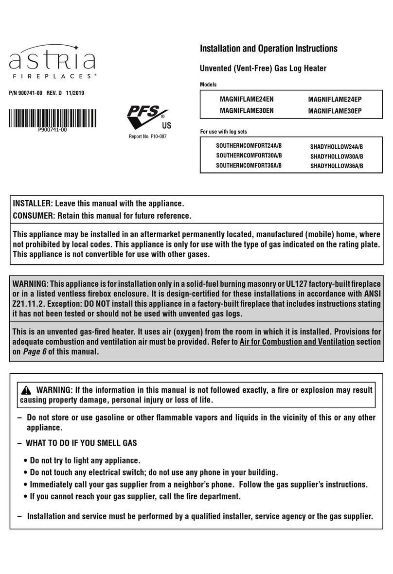Astria Fireplaces MAGNIFLAME24EN Installation and operation instructions