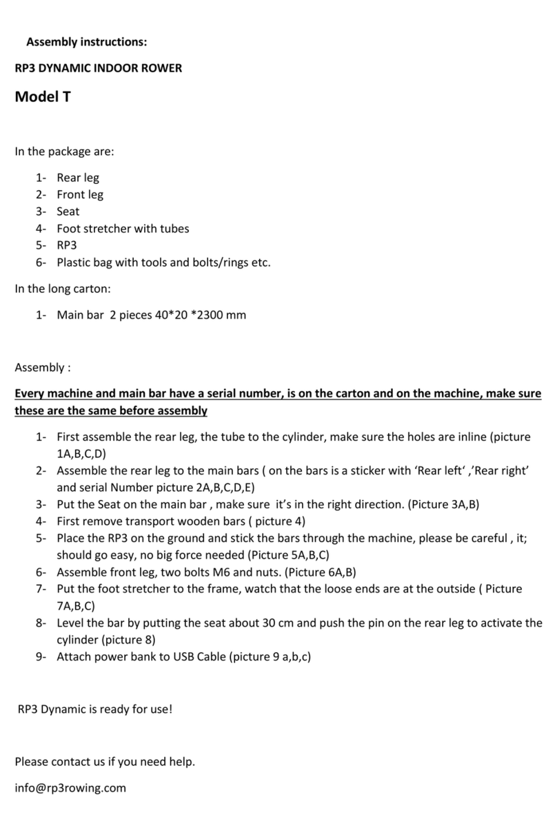 RP3 Rowing DYNAMIC T Assembly instructions