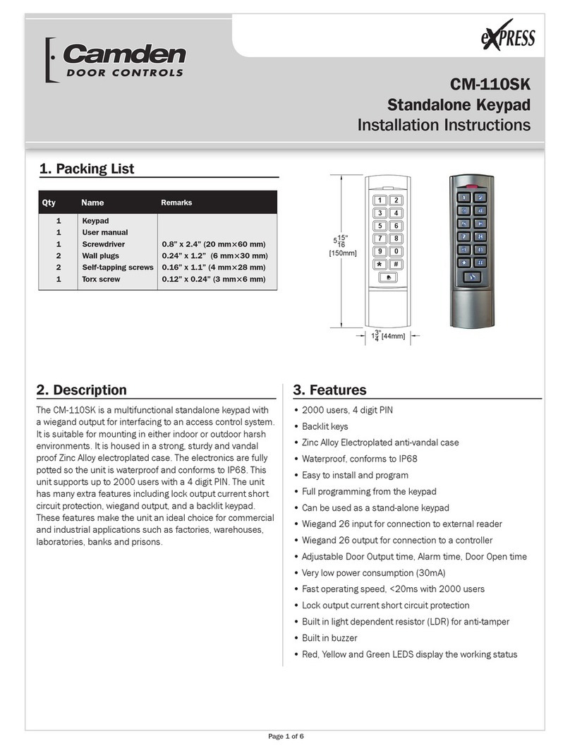CAMDEN CM-110SK installation instructions