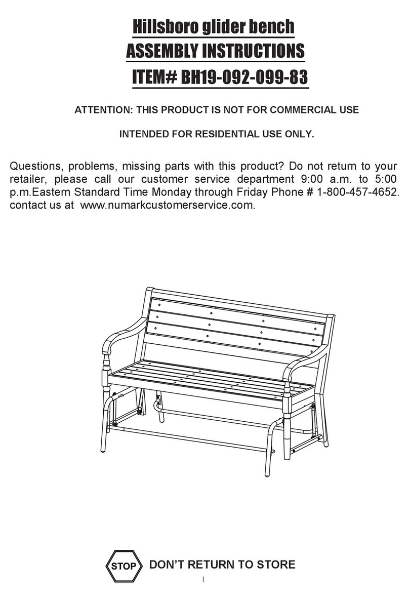Better Homes and Gardens Hillsboro glider bench BH19-092-099-83 Assembly instructions