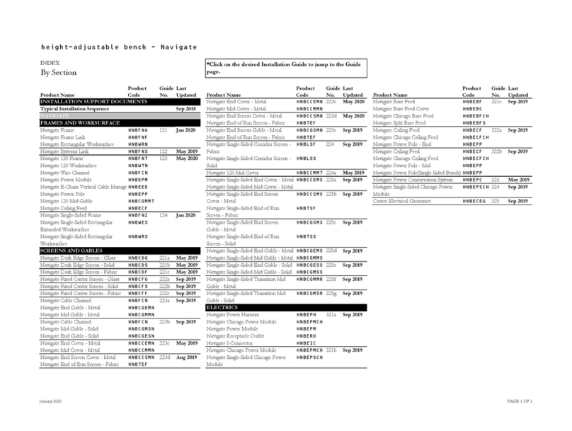 Teknion Navigate Single-Sided Frame HNBFNZ User manual Teknion Navigate Single-Sided Frame HNBFNZ User manual
