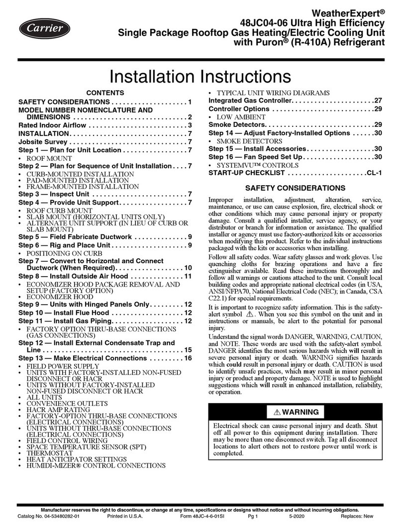 Carrier WeatherExpert 48JC04 User manual