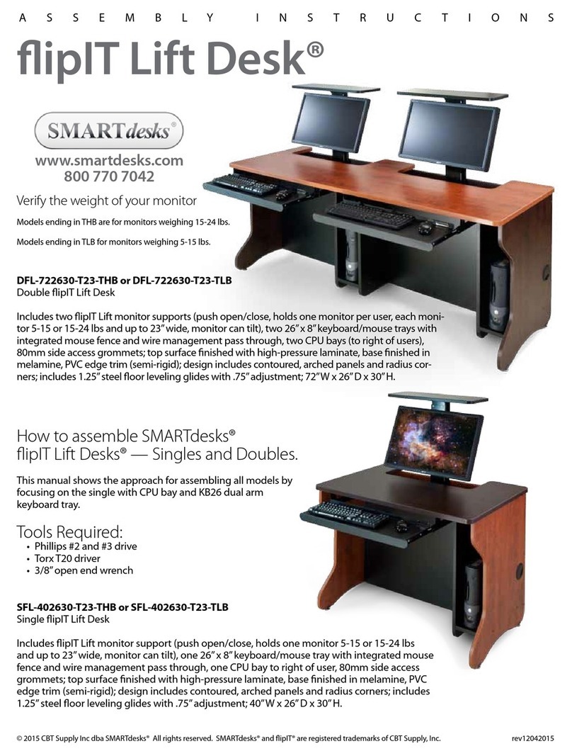 SMARTdesks flipIT Lift Desk DFL-722630-T23-THB User manual