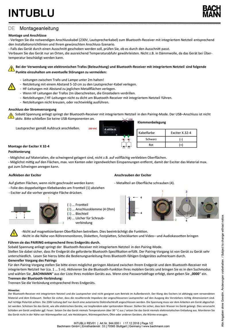 Bachmann INTUBLU Mounting instructions