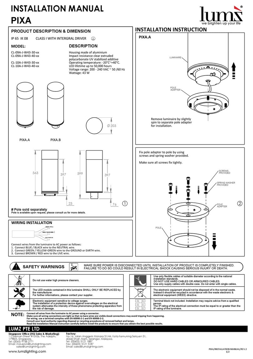 lumz PIXA Series installation manual