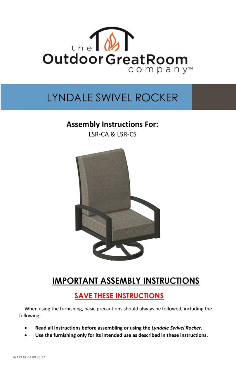 Outdoor GreatRoom Company LYNDALE SWIVEL ROCKER LSR-CA Assembly instructions