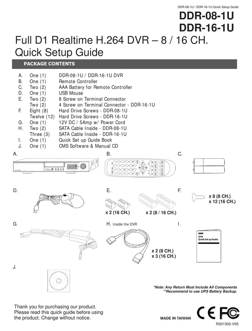 Sentryus DDR-08-1U Quick setup guide