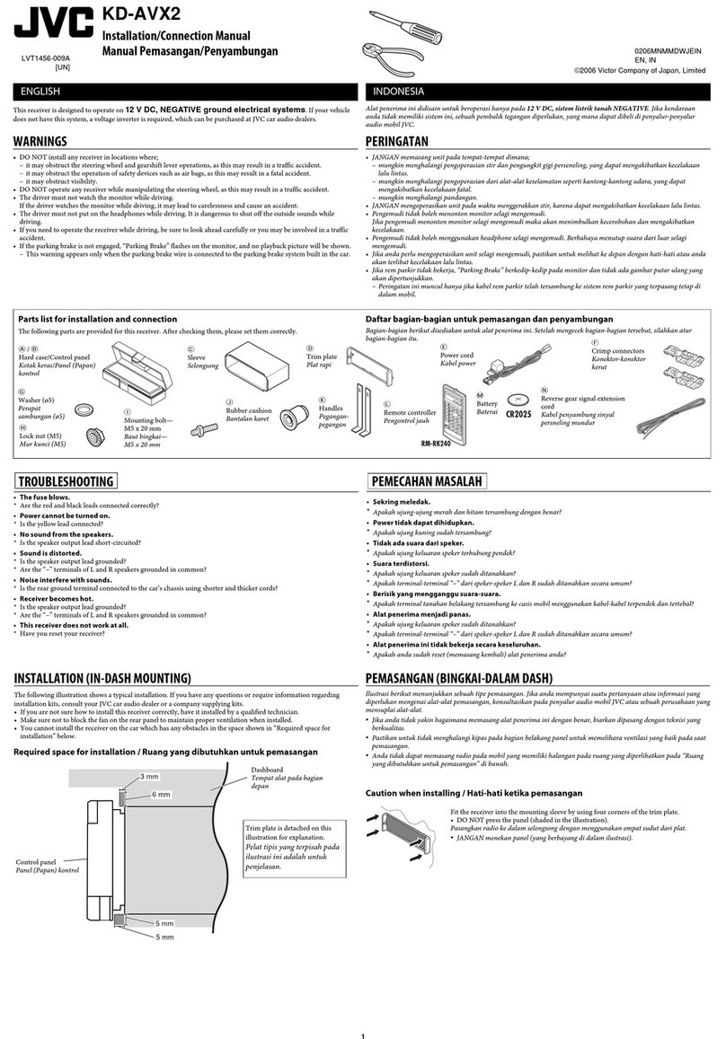 JVC KD-AVX2 - DVD Player With LCD Monitor Guide