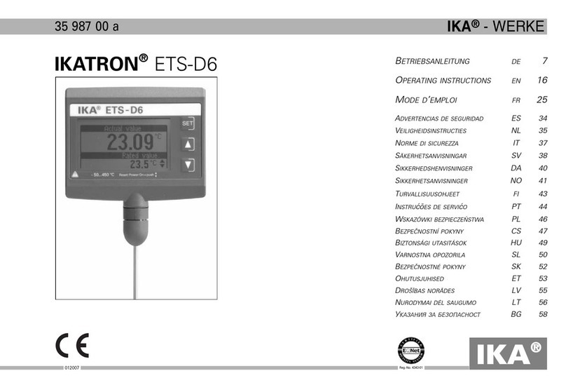 IKA IKATRON ETS-D6 User manual IKA IKATRON ETS-D6 User manual