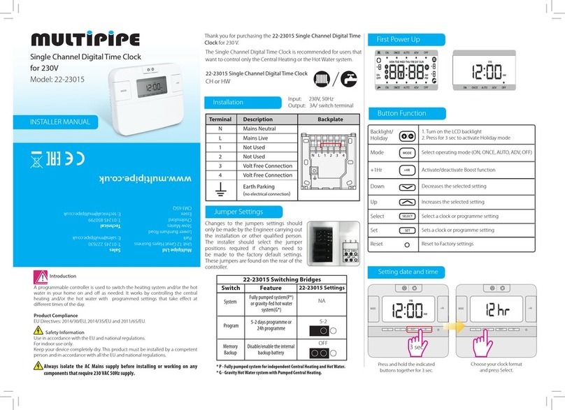 Multipipe 22-23015 Installer manual