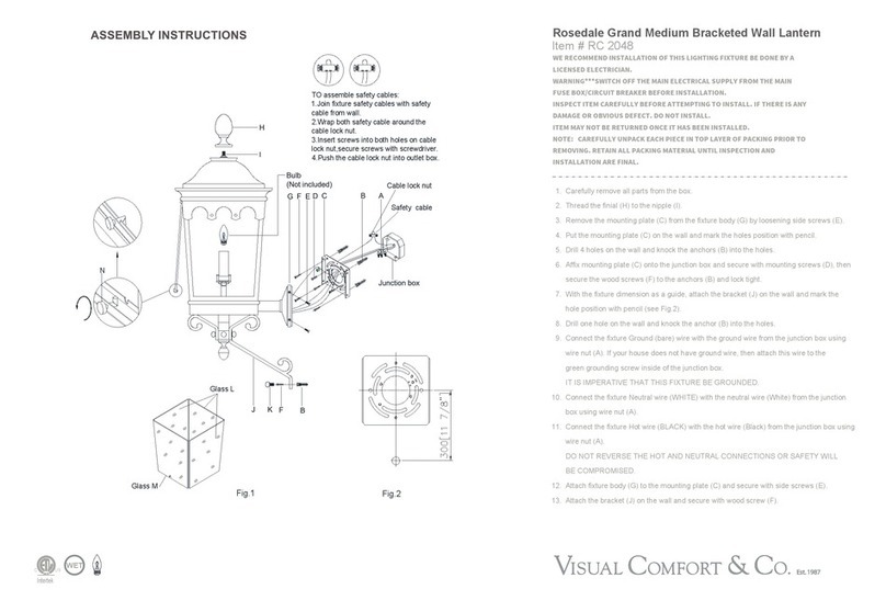 Visual Comfort & Co. Rosedale Grand Medium Bracketed Wall Lantern Assembly instructions Visual Comfort & Co. Rosedale Grand Medium Bracketed Wall Lantern Assembly instructions