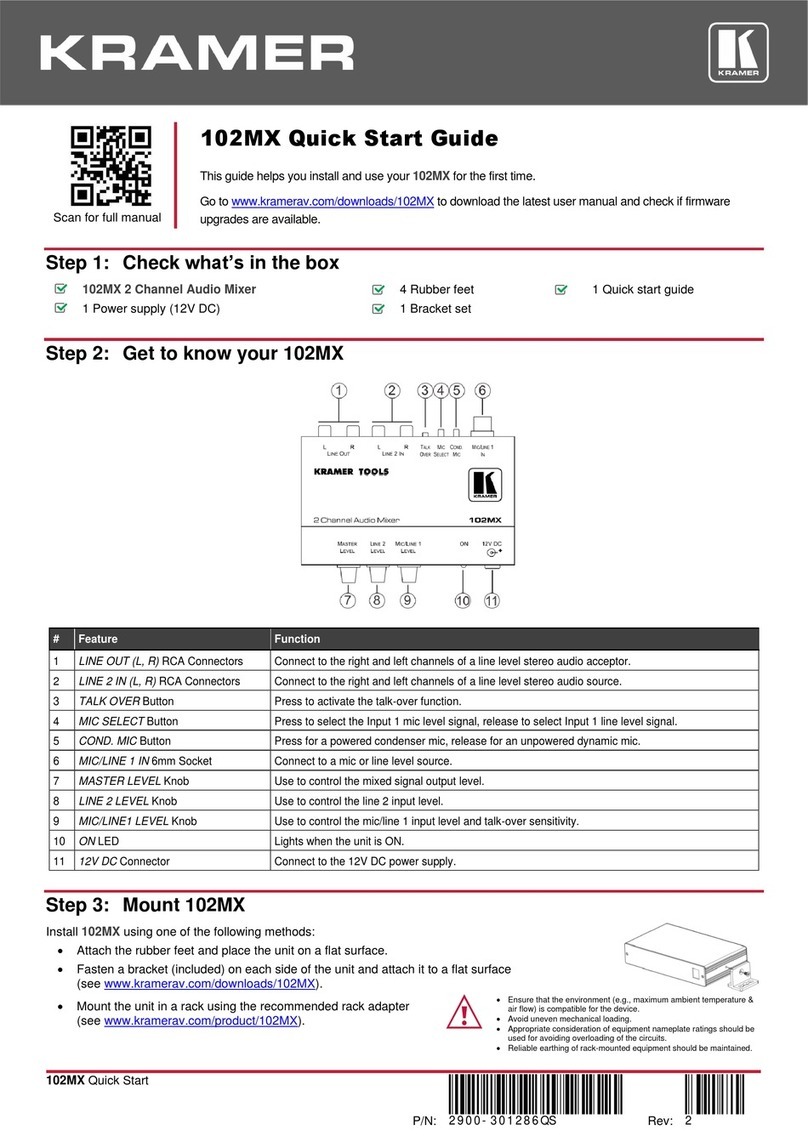 Kramer 102MX quick start guide