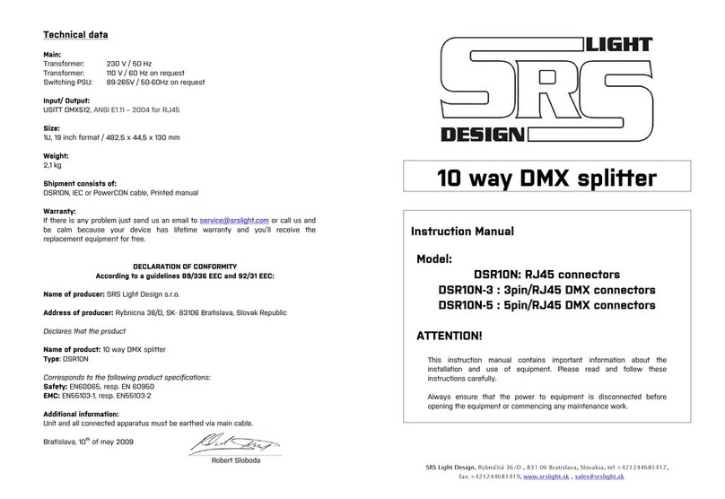 SRS Light Design DSR10N instruction manual