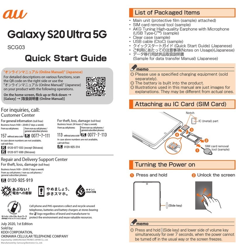 Samsung Au Galaxy S20 Ultra 5G User manual