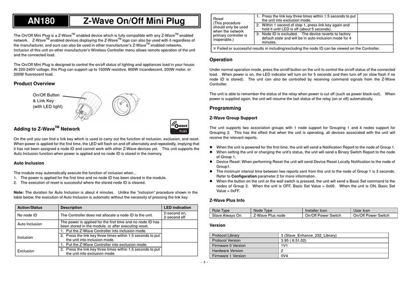 EVERSPRING AN180 User manual