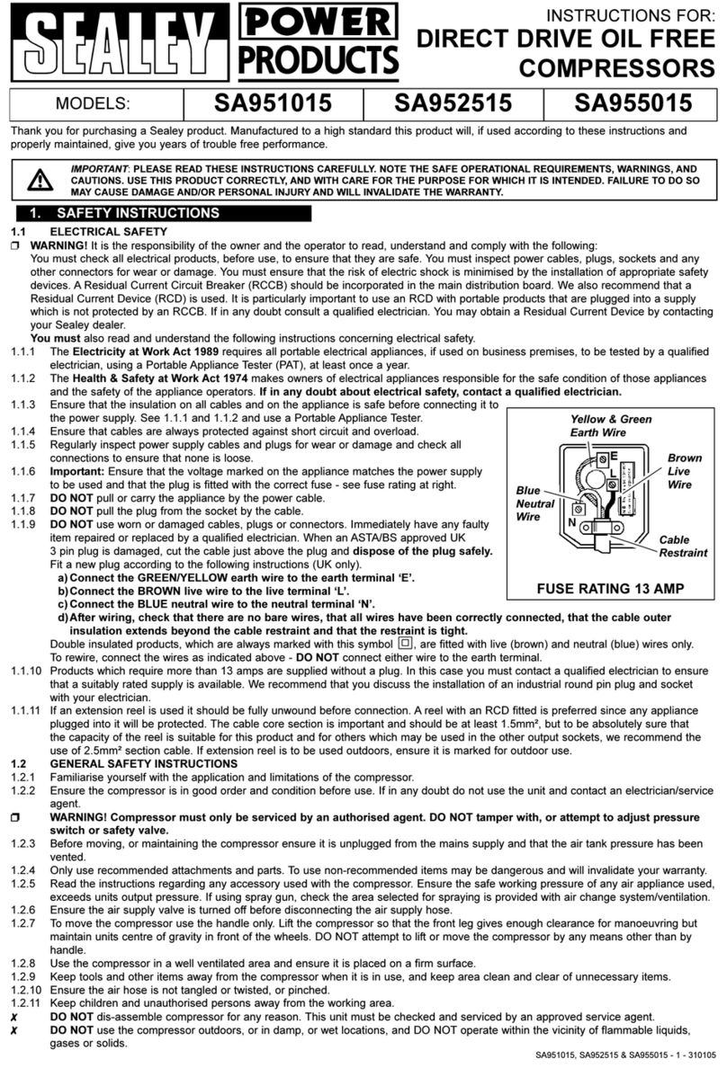 Sealey SA951015 User manual