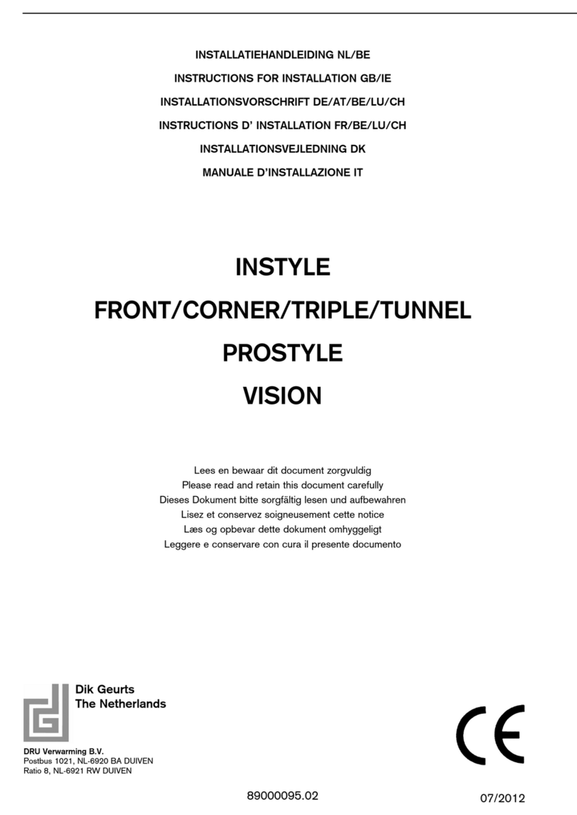Dru Instyle Front Series Instructions for installation