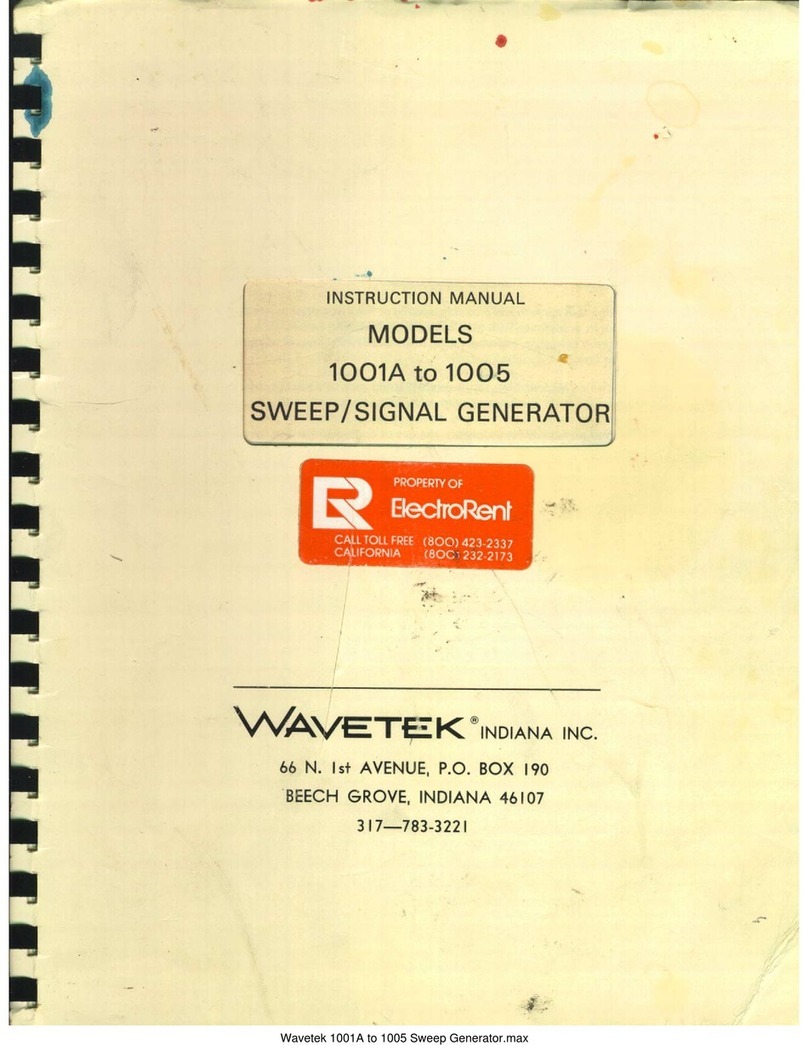 Wavetek 1001A User manual