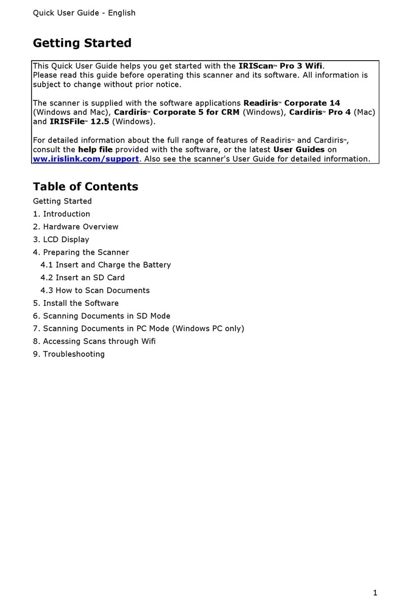 Canon I.R.I.S. IRIScan Pro 3 Wifi Quick user guide