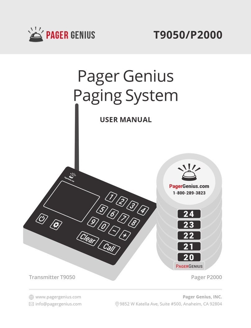 Pager Genius T9050 user manual