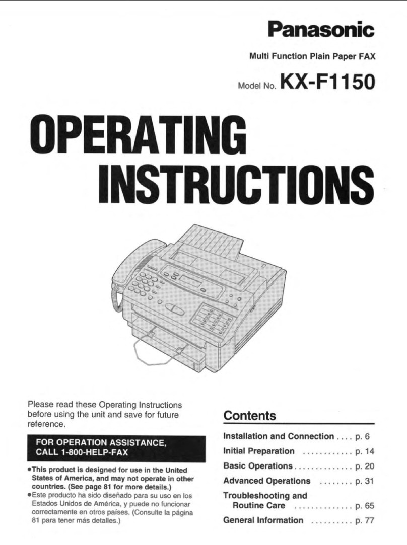 Panasonic KXF1150 - MFD FAX PRINTER operating instructions