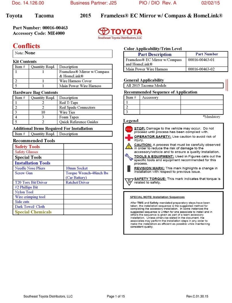 Toyota Frameless User manual