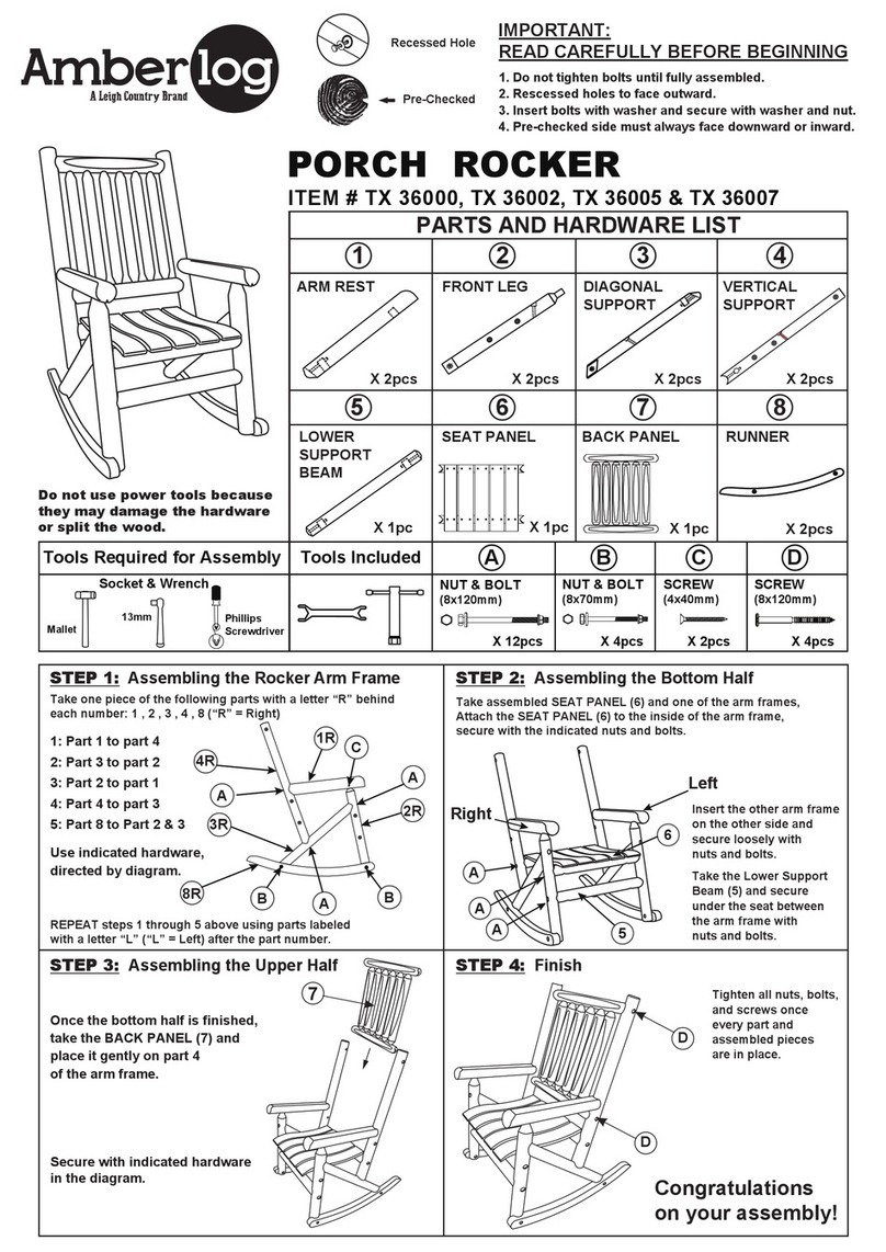 Leigh Country Amberlog PORCH ROCKER TX 36000 manual Leigh Country Amberlog PORCH ROCKER TX 36000 manual