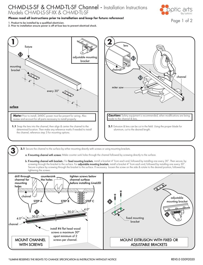 luminii Optic Arts CH-MD-LS-SF Series installation instructions luminii Optic Arts CH-MD-LS-SF Series installation instructions
