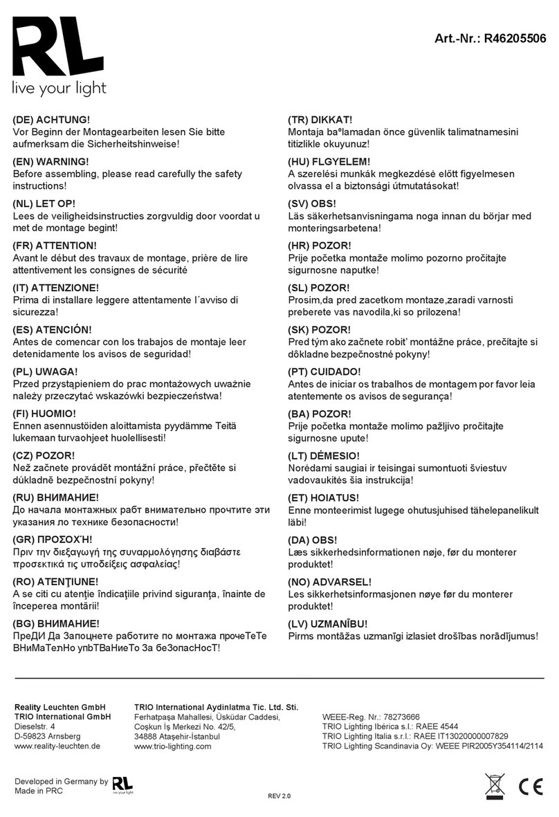 Reality Leuchten R46205506 quick start guide