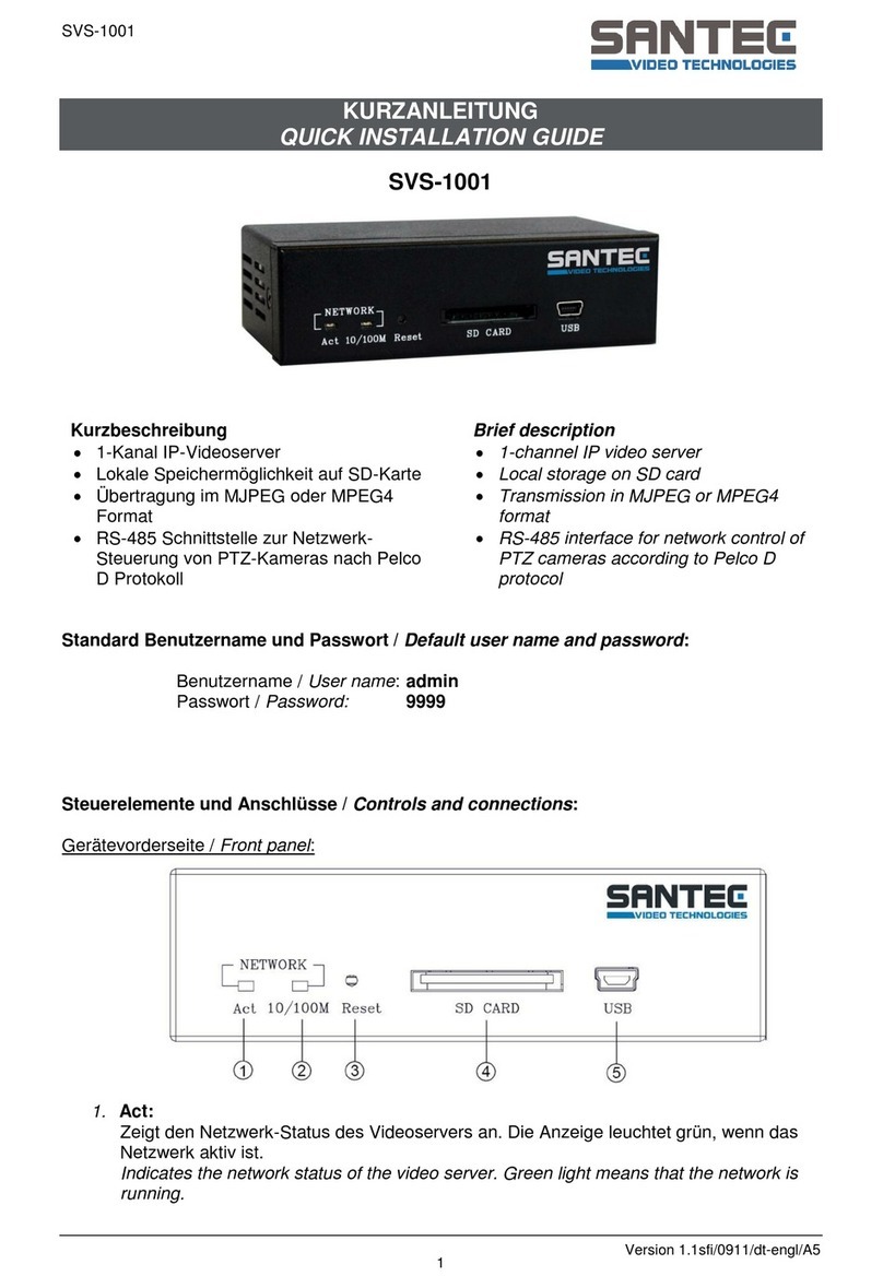 Santec SVS-1001 Quick installation guide