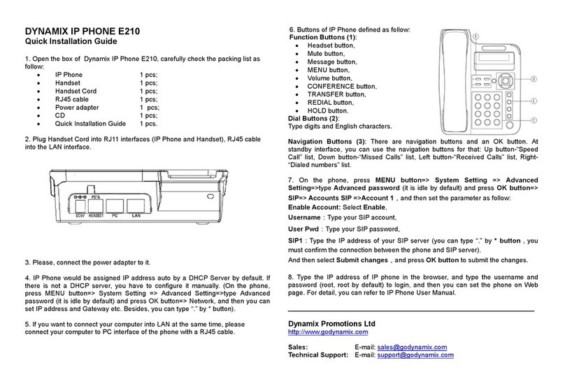 Dynamix E210 User manual