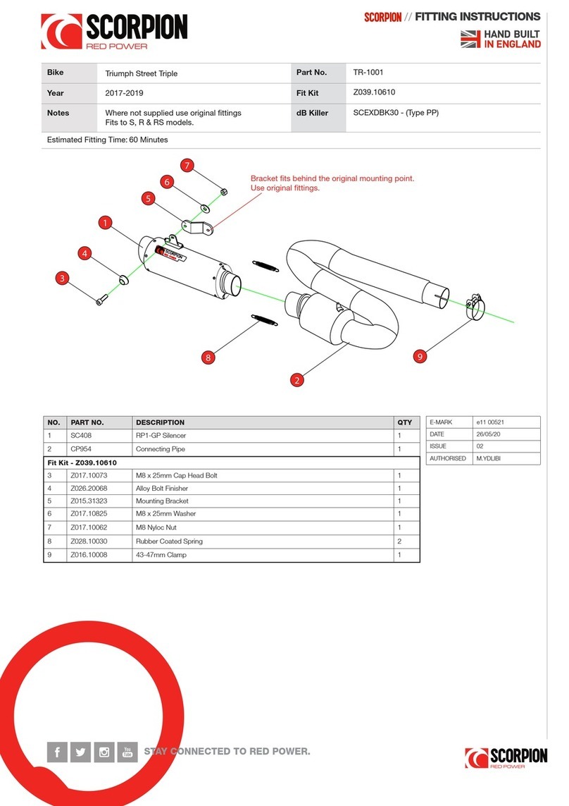 SCORPION TR-1001 Fitting instructions
