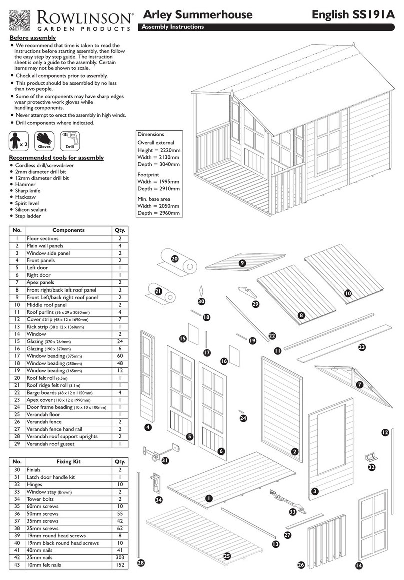 Rowlinson Arley Summerhouse Assembly instructions