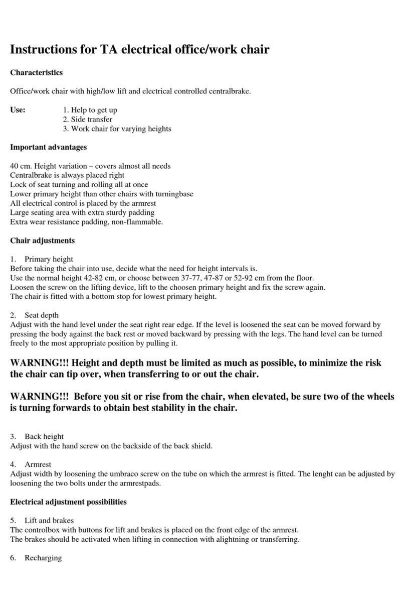TA Service Electrical office/work chair instructions