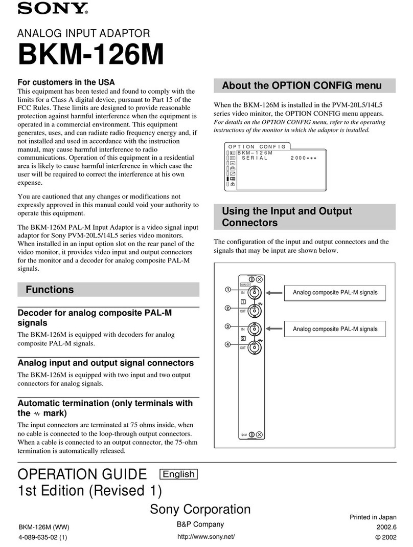 Sony BKM-126M User manual