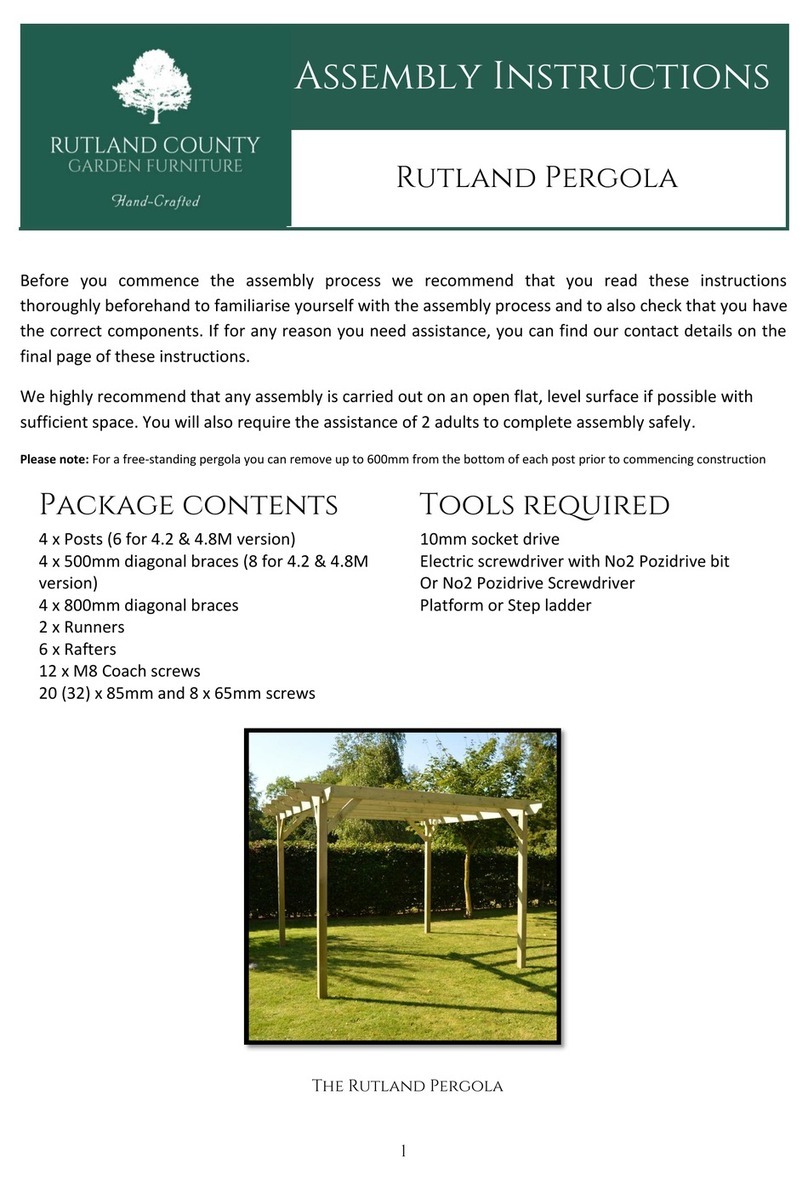 Rutland County Rutland Pergola Assembly instructions