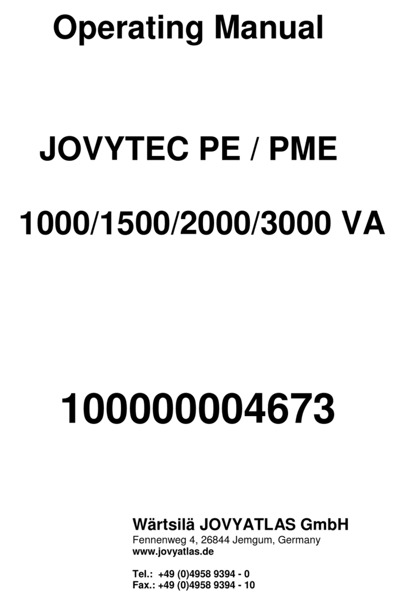 Jovyatlas JOVYTEC PE Series operating manual